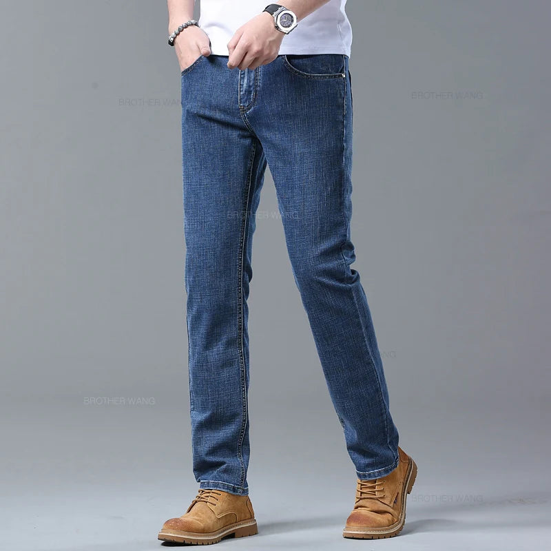 Men's Slim Fit Light Blue Stretch Denim Jeans – Casual, Stylish, Comfortable Trousers