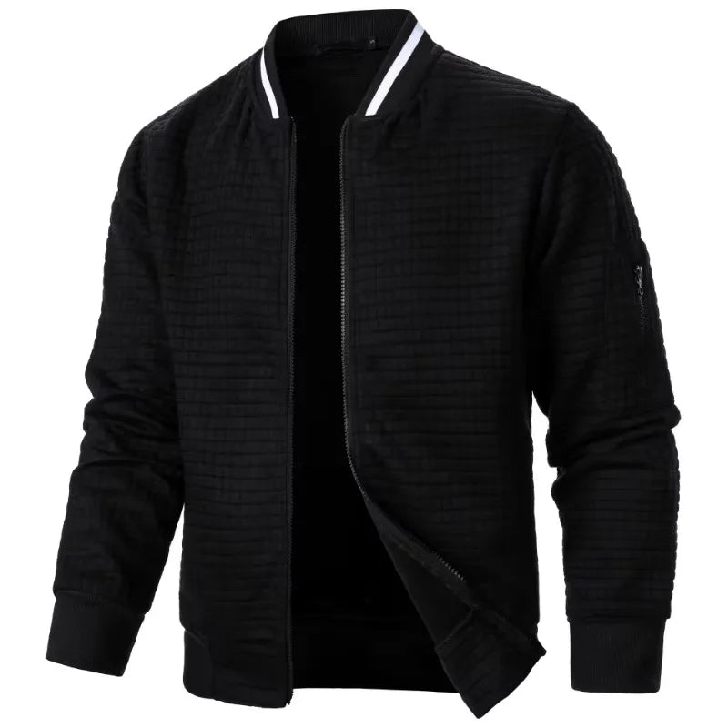 Men's Warm Zipper Jacket Coat - Stand-Up Collar Long Sleeve Casual Baseball Outerwear