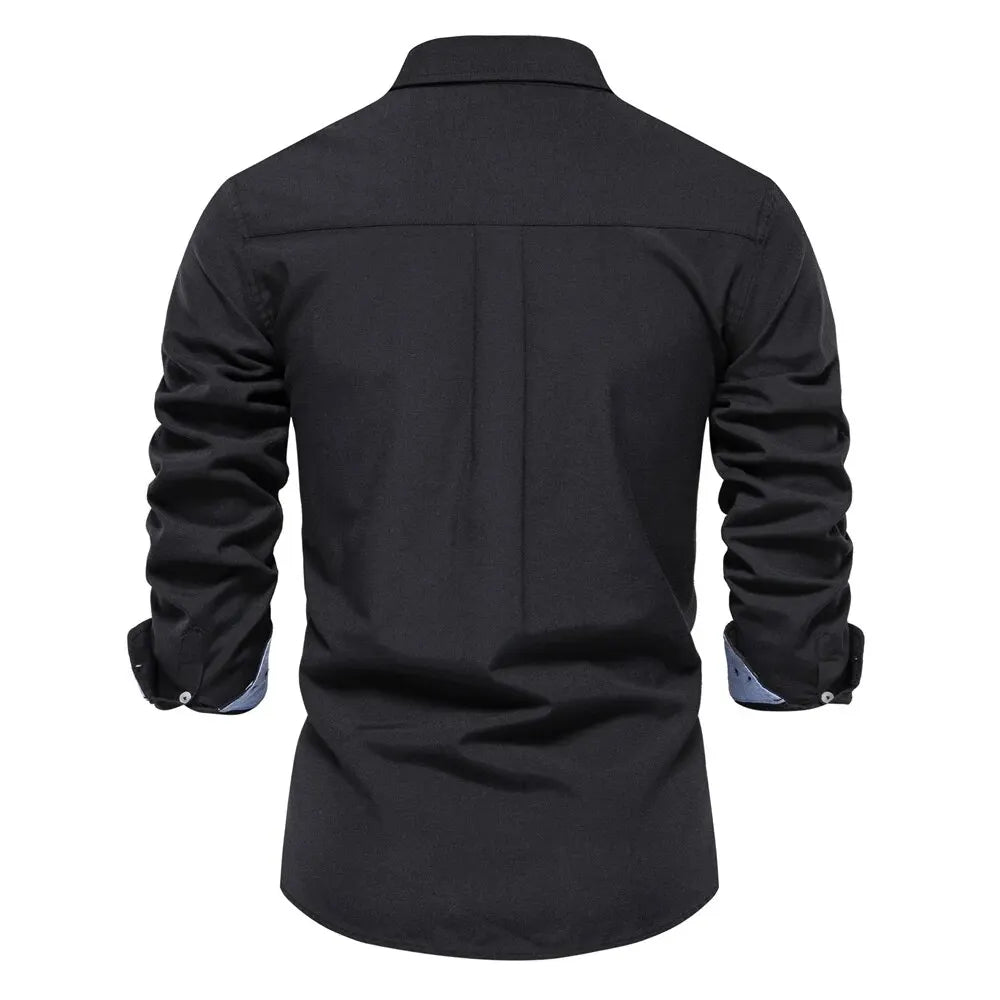 AIOPESON Men's Long Sleeve Cotton Blend Oxford Button Down Casual Shirt