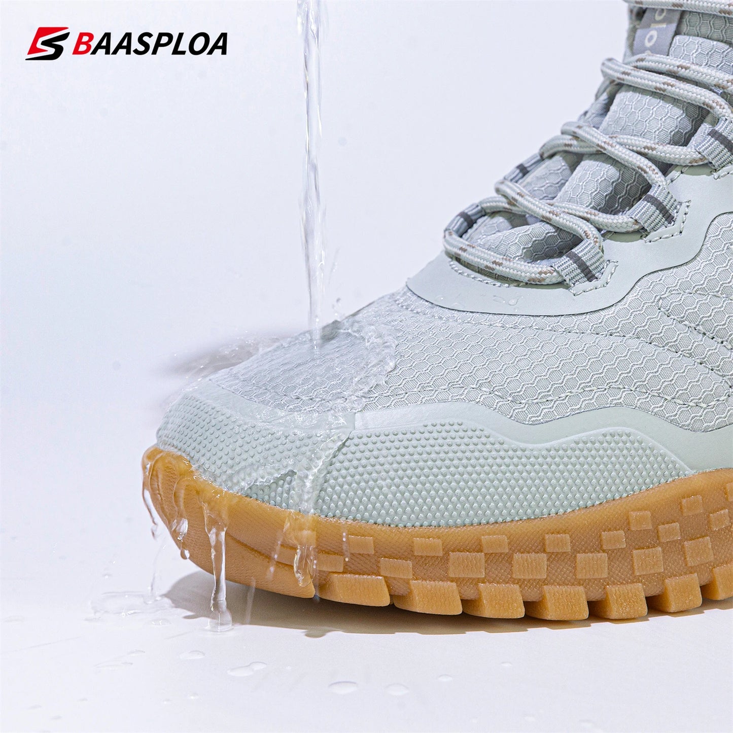 Baasploa Womens Plush Warm Waterproof Winter Snow Walking Boots