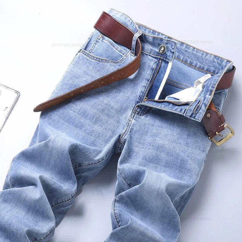 Men's Slim Fit Light Blue Stretch Denim Jeans – Casual, Stylish, Comfortable Trousers