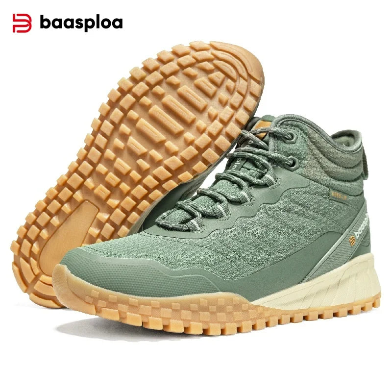 Baasploa Womens Plush Warm Waterproof Winter Snow Walking Boots