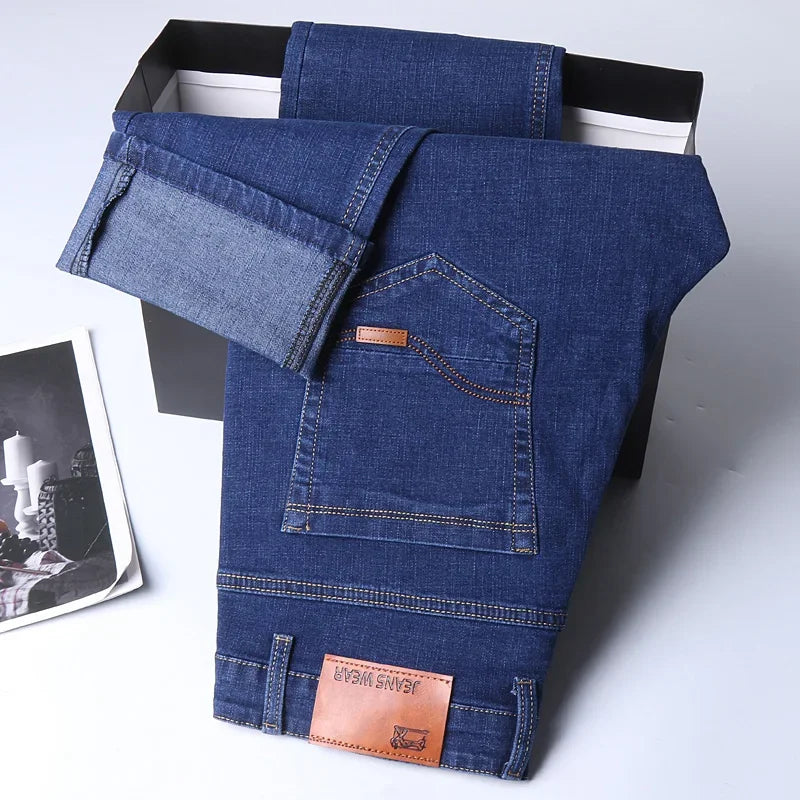 Men's Classic Slim Fit Stretch Denim Jeans – Business Casual Style