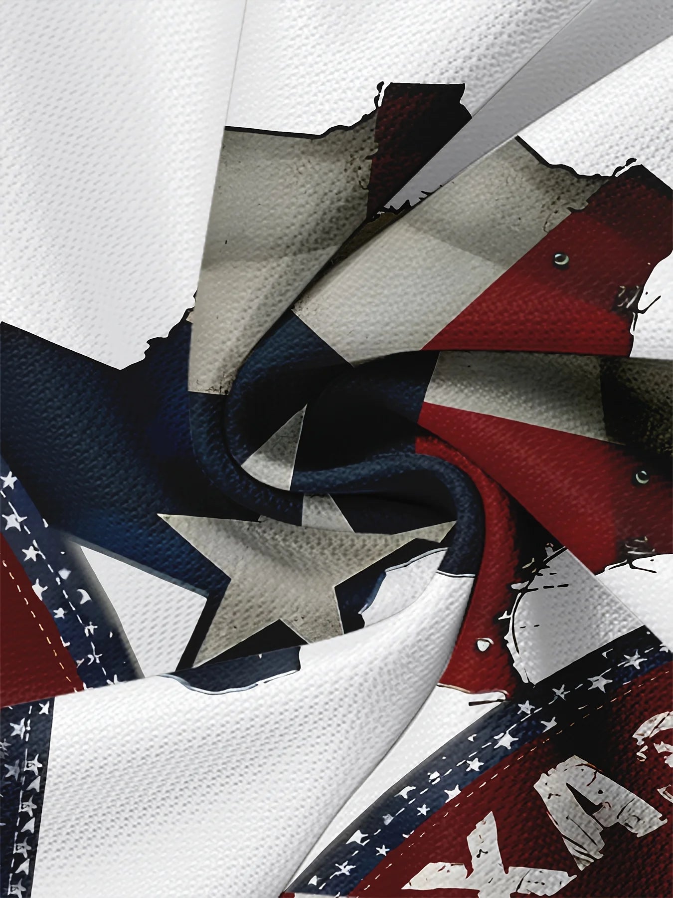 Patriotic Men's Texas Flag Print T-Shirt - Comfortable Polyester Knit Crew Neck