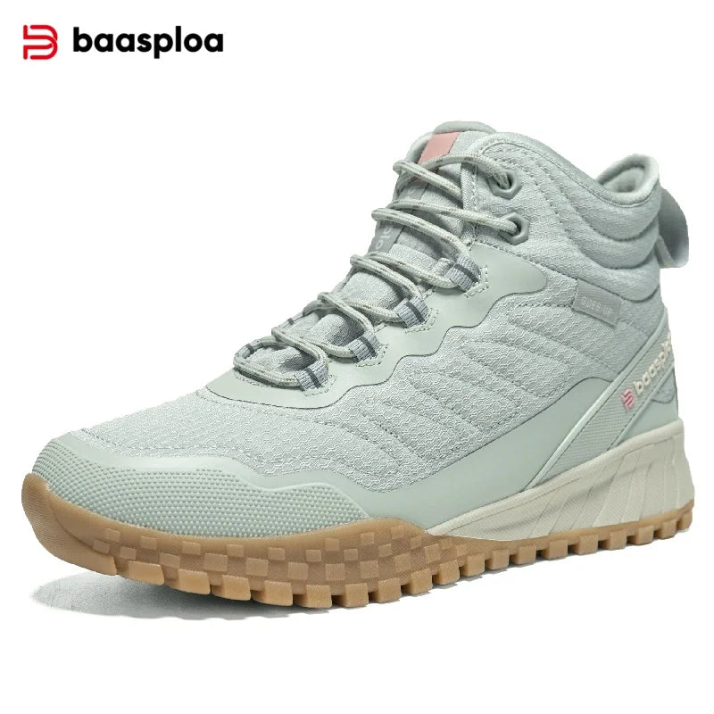 Baasploa Womens Plush Warm Waterproof Winter Snow Walking Boots