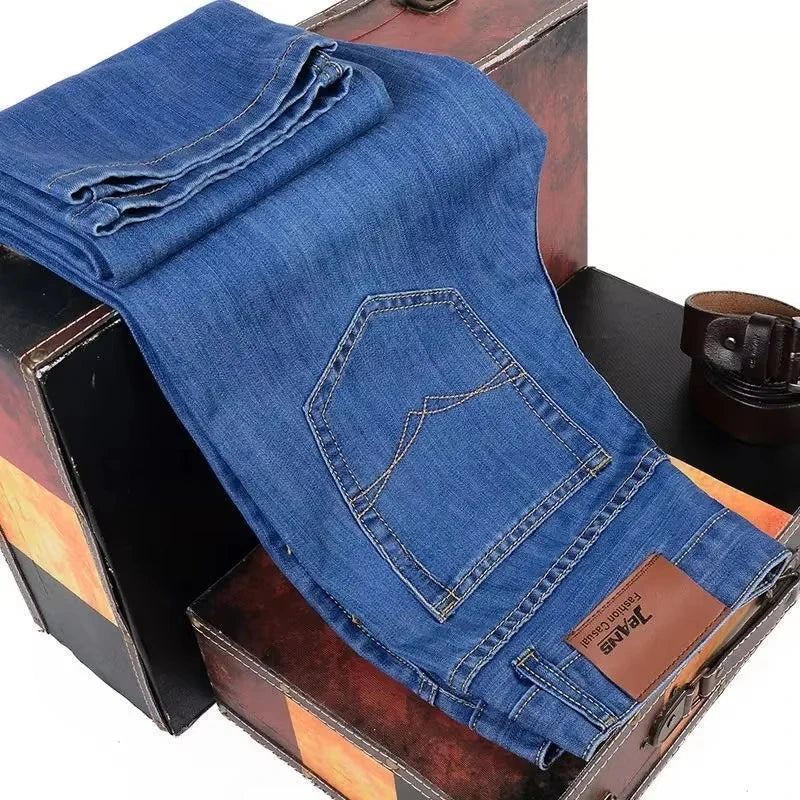 Men's Classic Slim Fit Stretch Denim Jeans – Business Casual Style
