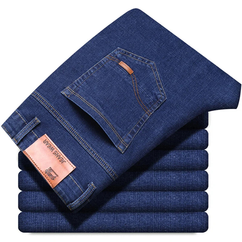 Men's Classic Slim Fit Stretch Denim Jeans – Business Casual Style