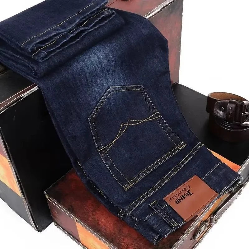 Men's Classic Slim Fit Stretch Denim Jeans – Business Casual Style