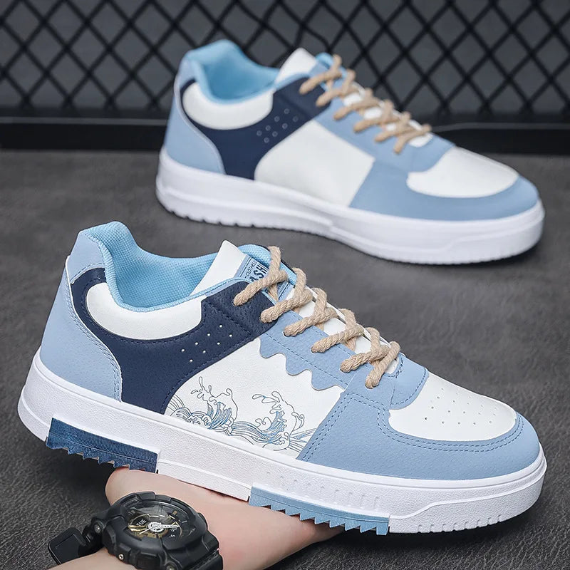 Durable Men's Thick Sole Casual Shoes - Soft, Low Top, Outdoor Walking & Sports