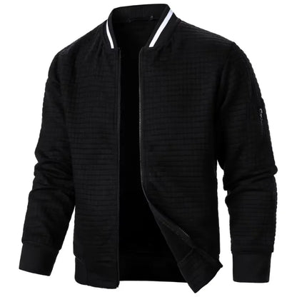 Men's Warm Zipper Jacket Coat - Stand-Up Collar Long Sleeve Casual Baseball Outerwear