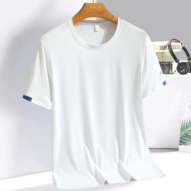 Men's Silk Ice Quick Dry Breathable Round Collar Fitness Running T-Shirt