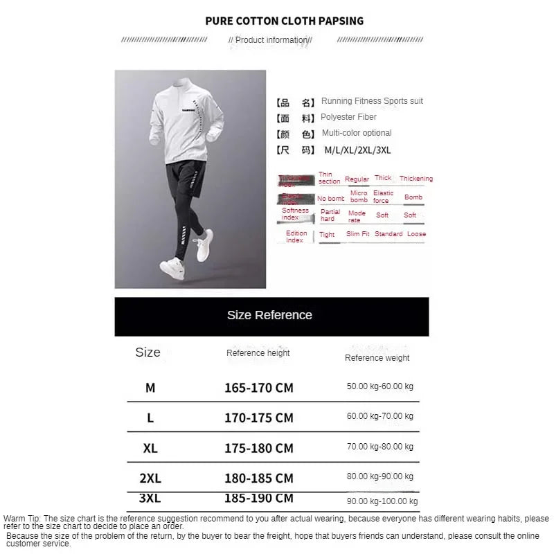 Men's Ice Silk Quick-Dry 4-Piece Sportswear Set for Running Cycling Fitness