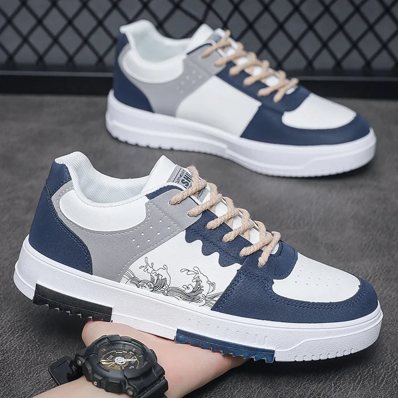 Durable Men's Thick Sole Casual Shoes - Soft, Low Top, Outdoor Walking & Sports
