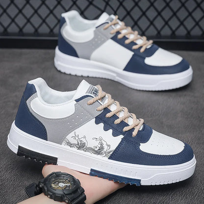 Durable Men's Thick Sole Casual Shoes - Soft, Low Top, Outdoor Walking & Sports