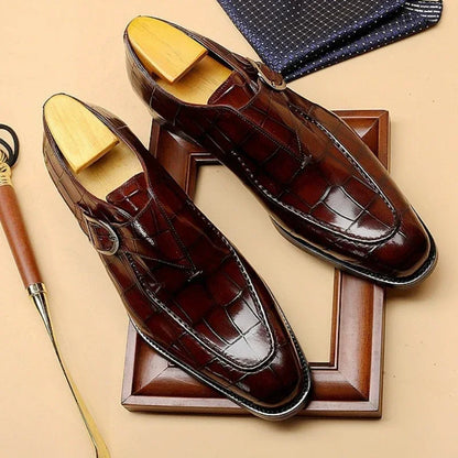 Stylish Men's Retro Slip-On PU Leather Business Casual Dress Loafers Shoes