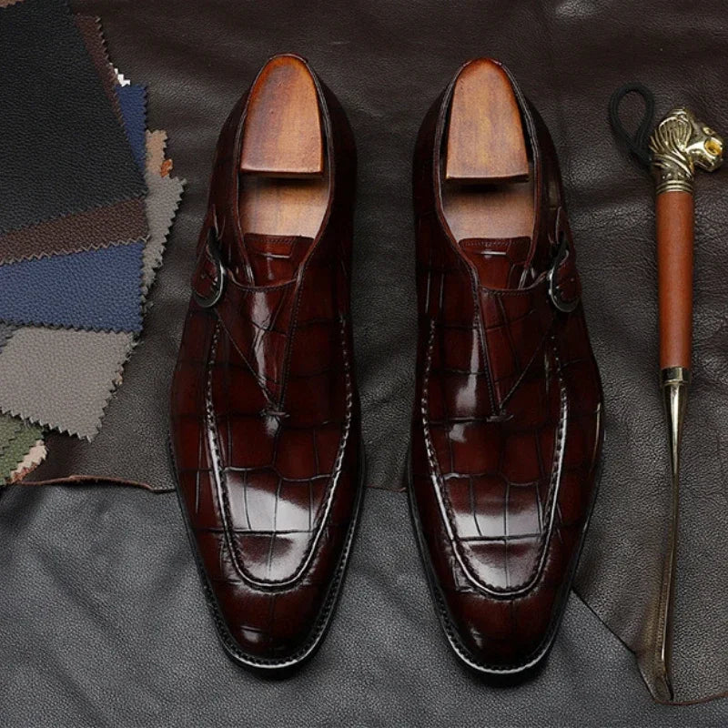 Stylish Men's Retro Slip-On PU Leather Business Casual Dress Loafers Shoes