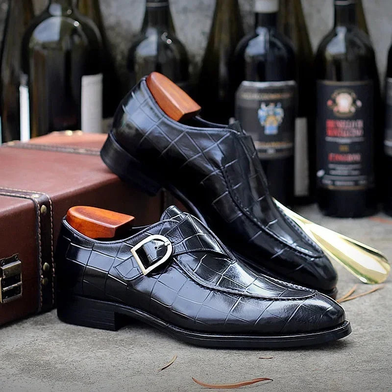 Stylish Men's Retro Slip-On PU Leather Business Casual Dress Loafers Shoes
