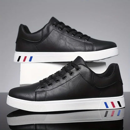 Premium Leather Men's Casual Sneakers: Comfortable, Breathable, Lace-Up Designer Running Shoes