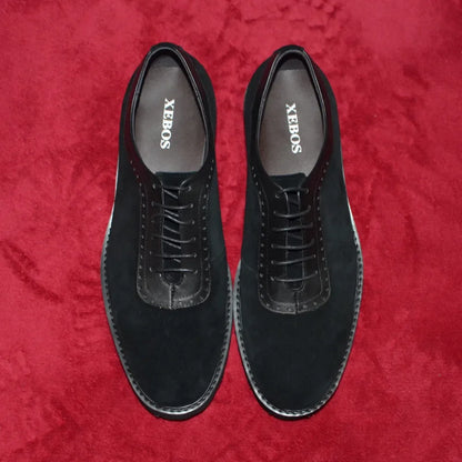 Men's Premium Cow Suede Genuine Leather Platform Oxfords - Lightweight, Stylish, Elevated