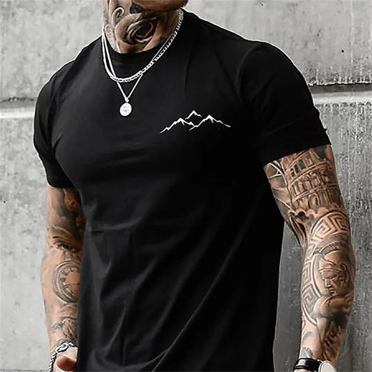 Trendy Printed Men's Oversized Round Neck Short Sleeve Summer Streetwear T-Shirt