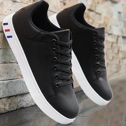 Premium Leather Men's Casual Sneakers: Comfortable, Breathable, Lace-Up Designer Running Shoes