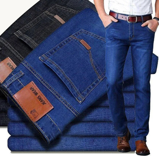 Men's Classic Slim Fit Stretch Denim Jeans – Business Casual Style