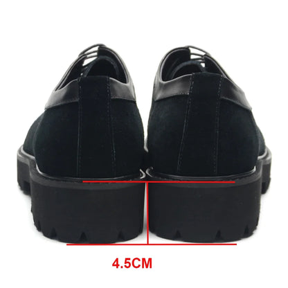 Men's Premium Cow Suede Genuine Leather Platform Oxfords - Lightweight, Stylish, Elevated