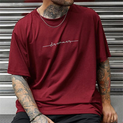 Trendy Printed Men's Oversized Round Neck Short Sleeve Summer Streetwear T-Shirt