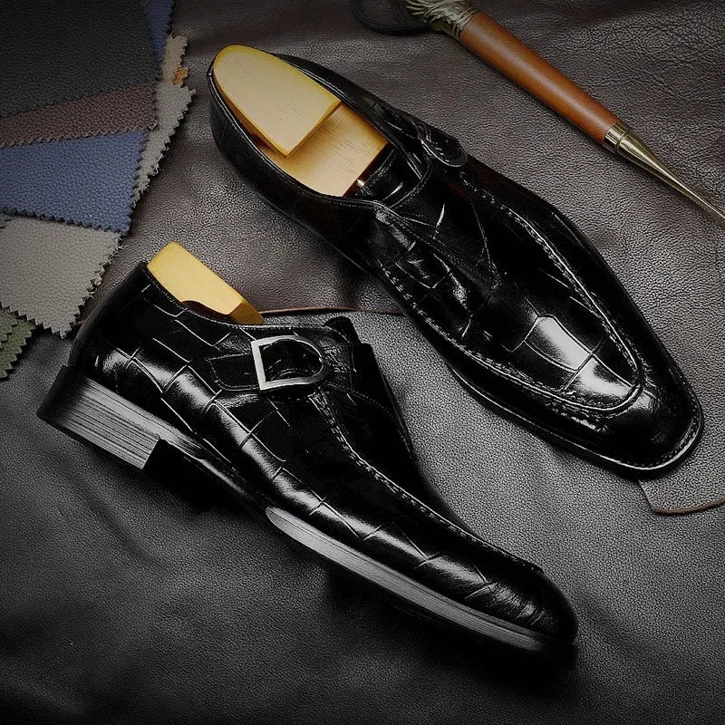 Stylish Men's Retro Slip-On PU Leather Business Casual Dress Loafers Shoes