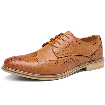 Men's Breathable Leather Oxford Dress Shoes for Business & Wedding