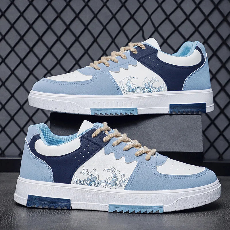 Durable Men's Thick Sole Casual Shoes - Soft, Low Top, Outdoor Walking & Sports