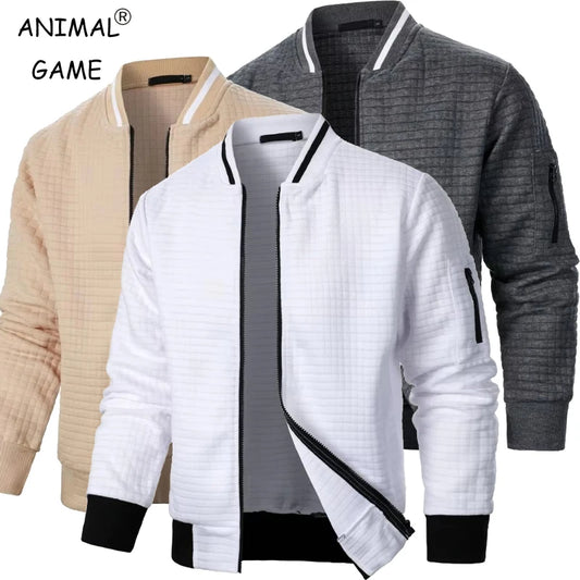 Men's Warm Zipper Jacket Coat - Stand-Up Collar Long Sleeve Casual Baseball Outerwear