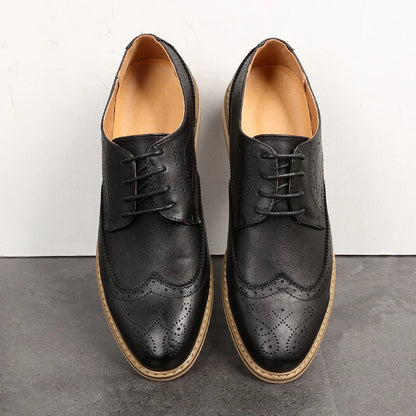 Men's Breathable Leather Oxford Dress Shoes for Business & Wedding