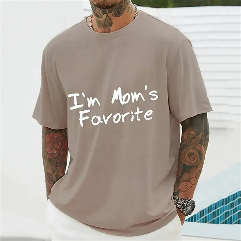 Trendy Printed Men's Oversized Round Neck Short Sleeve Summer Streetwear T-Shirt
