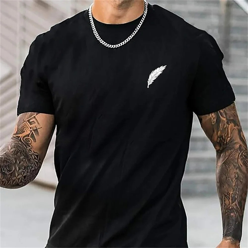 Trendy Printed Men's Oversized Round Neck Short Sleeve Summer Streetwear T-Shirt