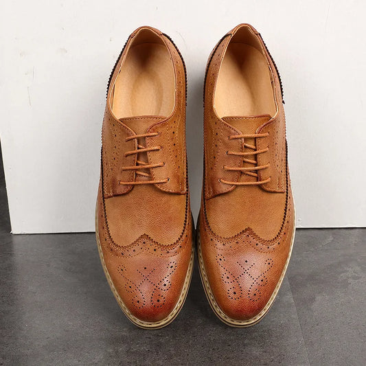 Men's Breathable Leather Oxford Dress Shoes for Business & Wedding